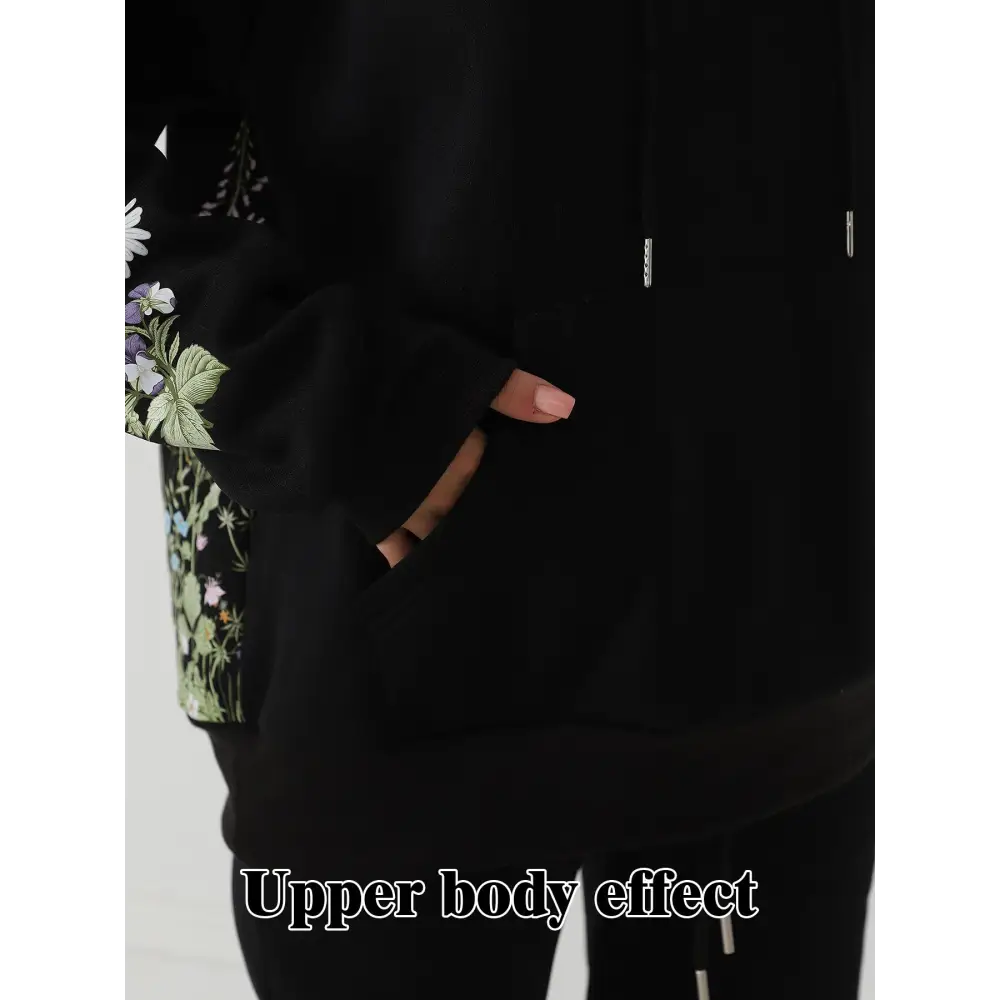 Women's Solid Color Floral Long Sleeved Sweatshirt Beyond Trends Hub