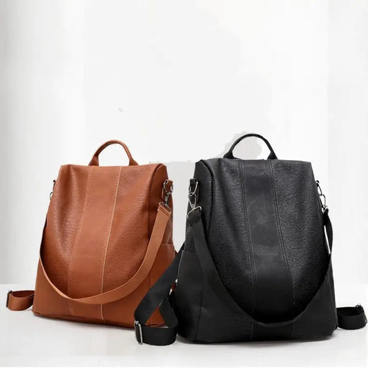 Women's solid color large capacity backpack Beyond Trends Hub