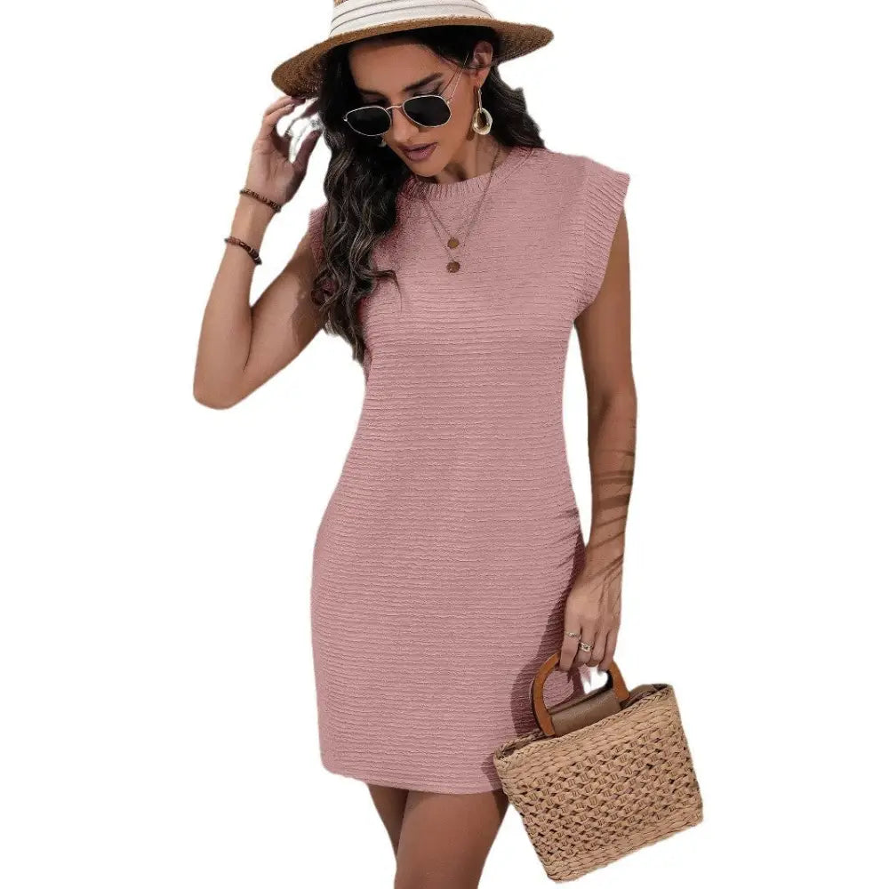 Women’s Solid Color Loose Sleeveless Sleeve Dress