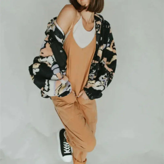 Women's Solid Color Zipper Patch Pocket Sling Jumpsuit For Women Beyond Trends Hub