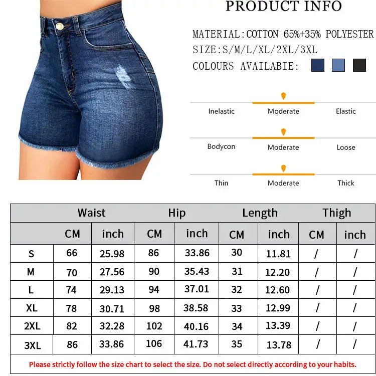 Women's Stretch Slim Fit Ripped Tassel Denim Shorts Beyond Trends Hub
