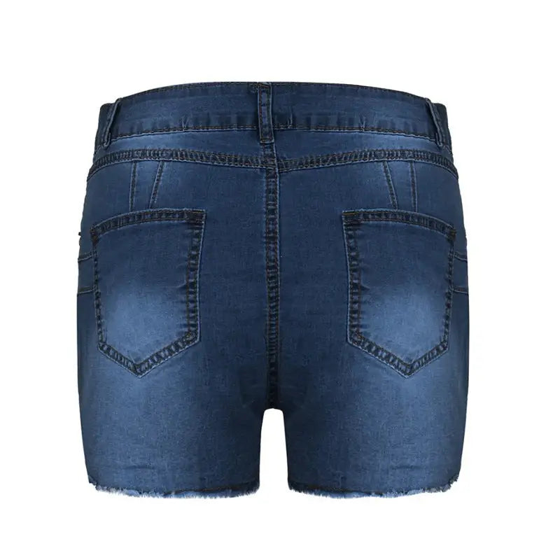 Women's Stretch Slim Fit Ripped Tassel Denim Shorts Beyond Trends Hub