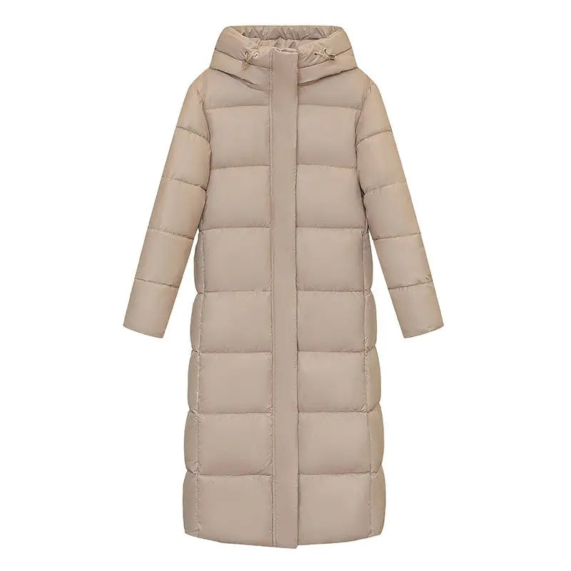 Women's Super Long Down Jacket Winter Puffer Thick Coat Black Red Hooded Zipper Keep Warm Fall Winter Casual Clothes Beyond Trends Hub