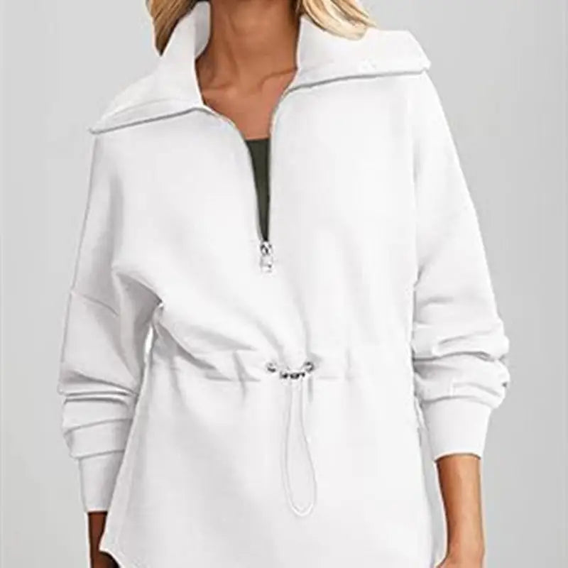 Women’s Super Plus Size Sweatshirt Half Zipper Drawstring