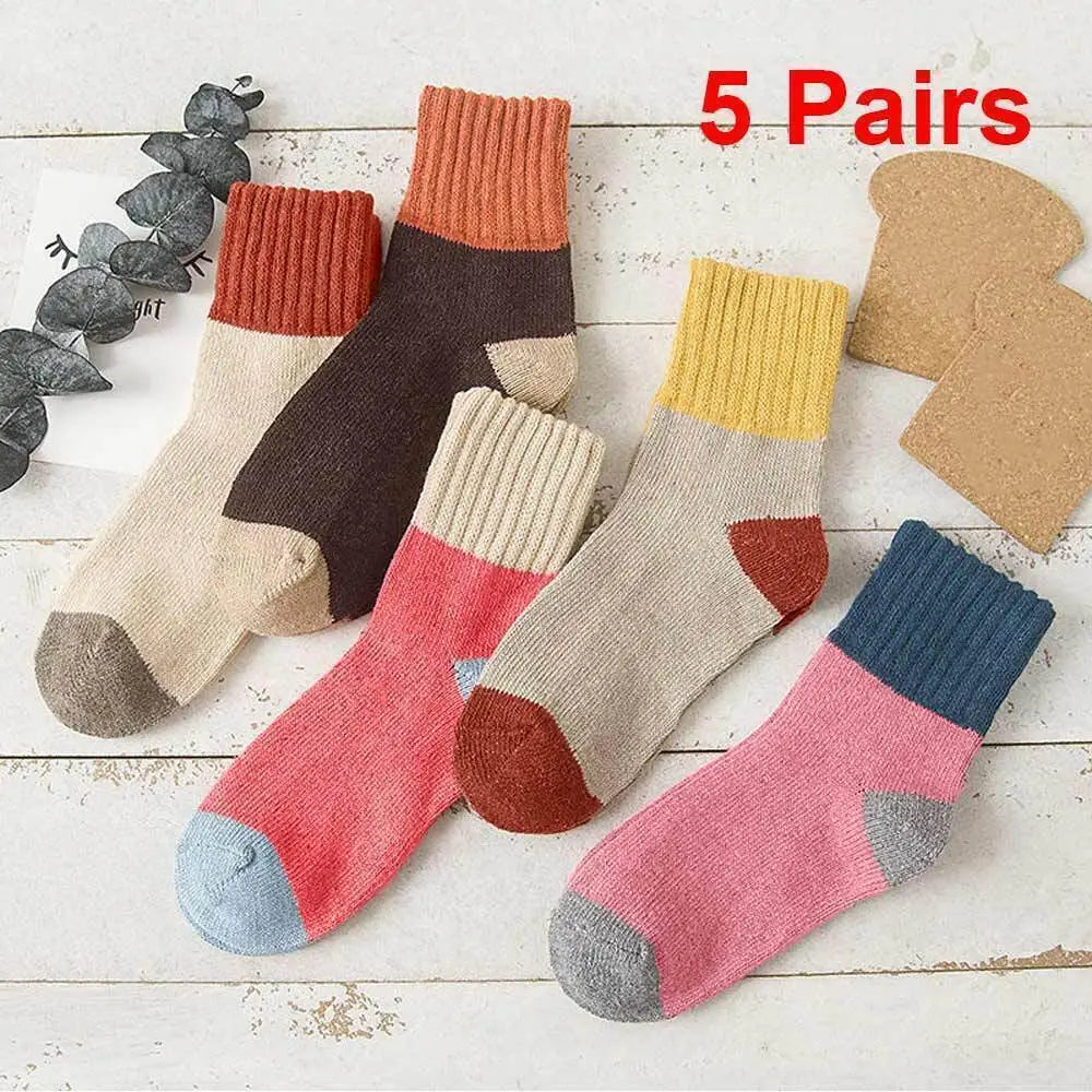 Womens Thick Socks Wool Thermal Warm Knitting Nordic Ladies Socks Winter - Type1 - 5