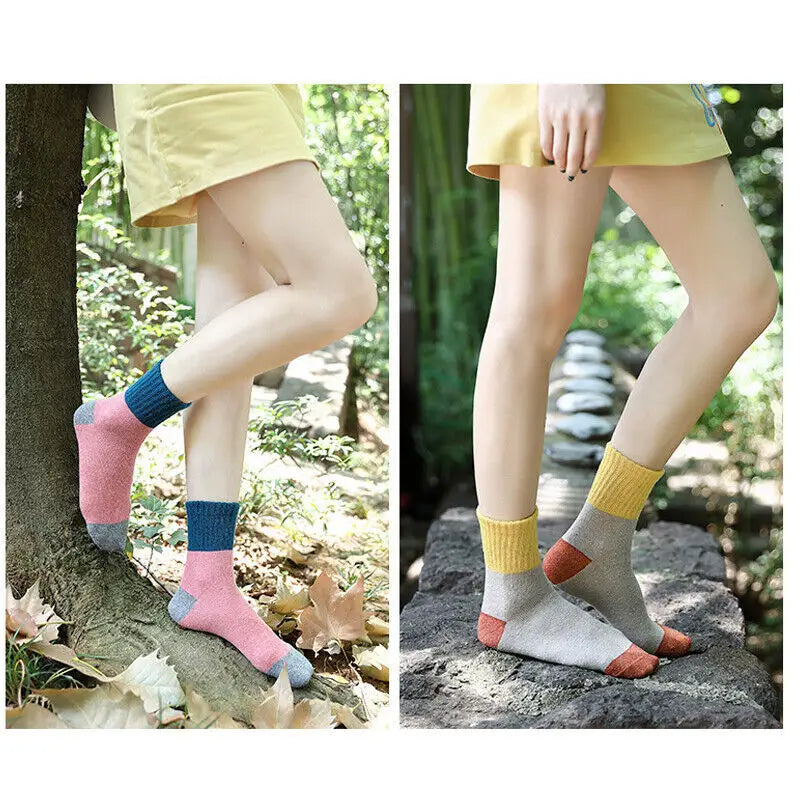 Womens Thick Socks Wool Thermal Warm Knitting Nordic Ladies Socks Winter - Type1 - 5