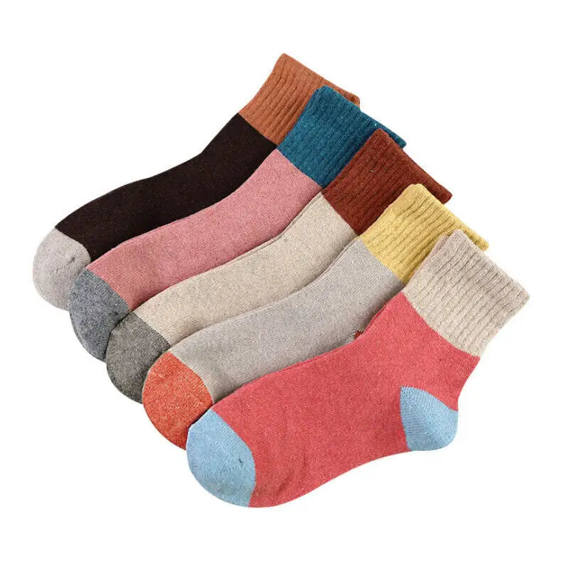 Womens Thick Socks Wool Thermal Warm Knitting Nordic Ladies Socks Winter - Type1 - 5