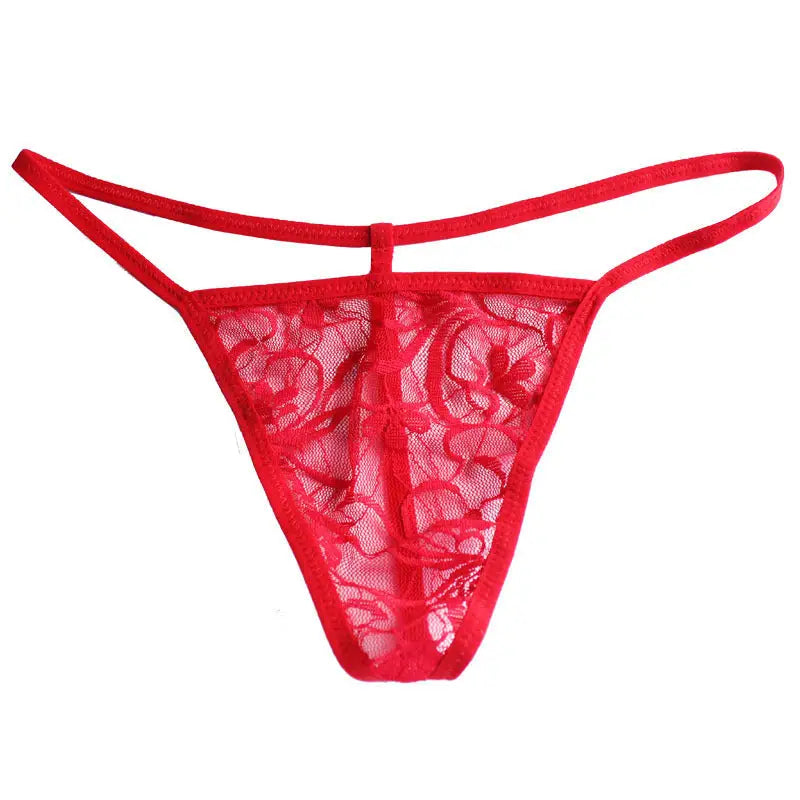 Women's ultra-thin thongs Foreign trade super-elastic large size lace thongs Transparent T-trousers Garter belt sets panties Beyond Trends Hub