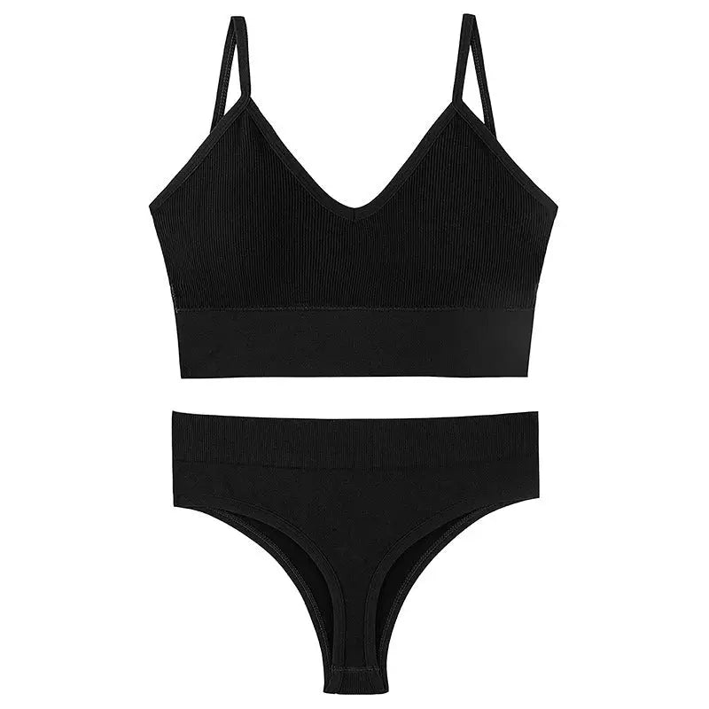 Women's Underwear Small Chest Push-up Thin Wireless Large Size Sports Sling Vest French Triangle Cup Bra Set Beyond Trends Hub