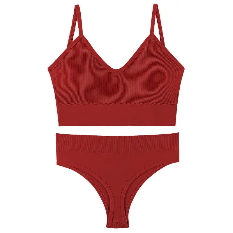 Women's Underwear Small Chest Push-up Thin Wireless Large Size Sports Sling Vest French Triangle Cup Bra Set Beyond Trends Hub