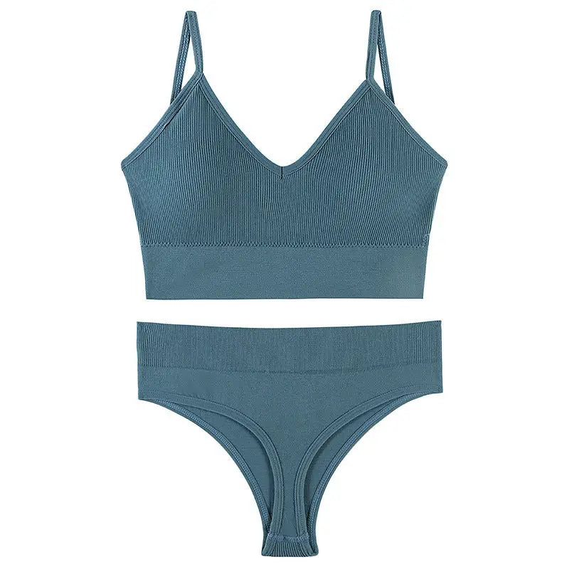 Women's Underwear Small Chest Push-up Thin Wireless Large Size Sports Sling Vest French Triangle Cup Bra Set Beyond Trends Hub