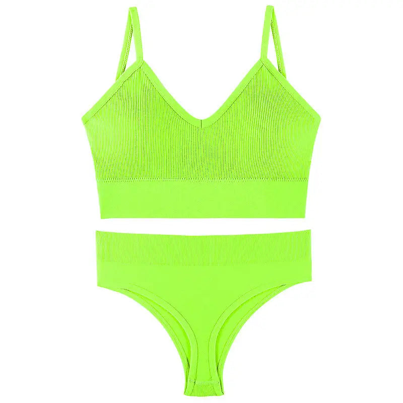 Women's Underwear Small Chest Push-up Thin Wireless Large Size Sports Sling Vest French Triangle Cup Bra Set Beyond Trends Hub