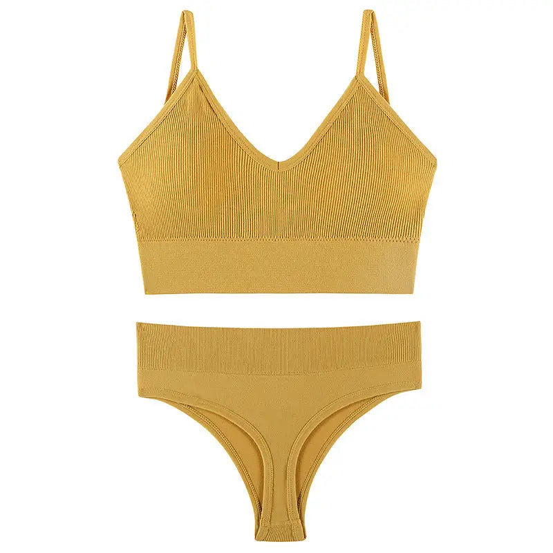 Women's Underwear Small Chest Push-up Thin Wireless Large Size Sports Sling Vest French Triangle Cup Bra Set Beyond Trends Hub