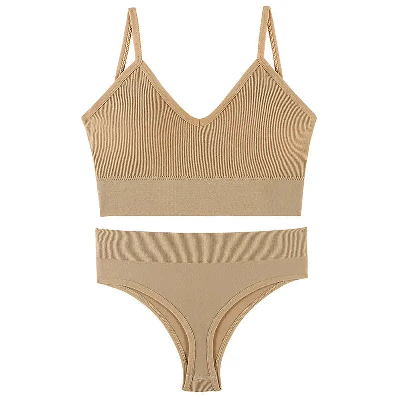 Women's Underwear Small Chest Push-up Thin Wireless Large Size Sports Sling Vest French Triangle Cup Bra Set Beyond Trends Hub