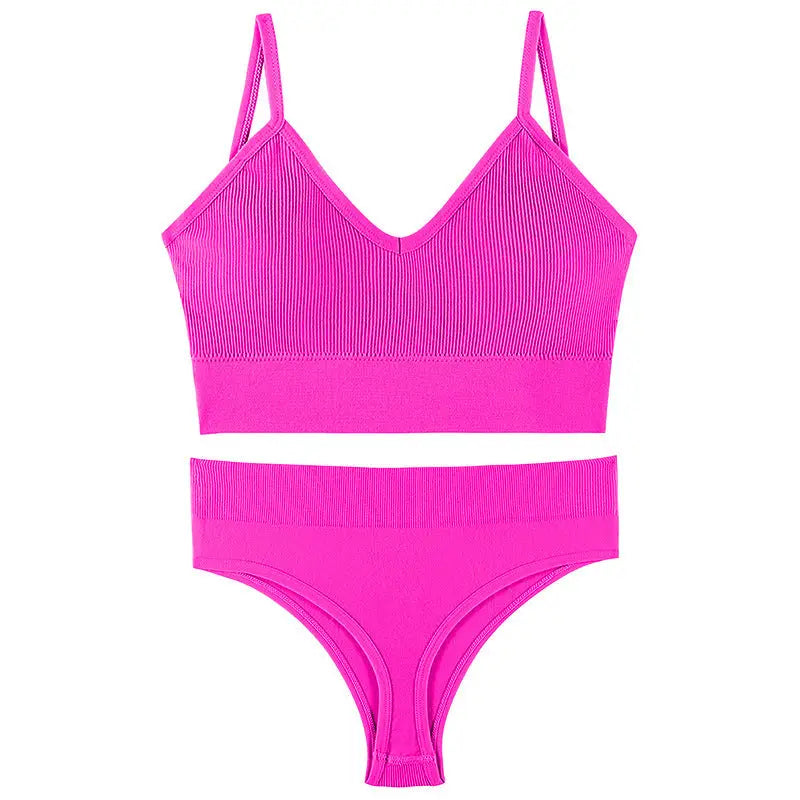 Women's Underwear Small Chest Push-up Thin Wireless Large Size Sports Sling Vest French Triangle Cup Bra Set Beyond Trends Hub