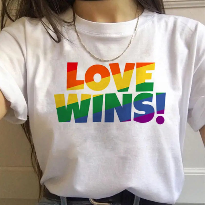 WomenT Shirts Gay Pride Rainbow Gay Short Sleeve Ladies T-shirt Girlfriends Beyond Trends Hub