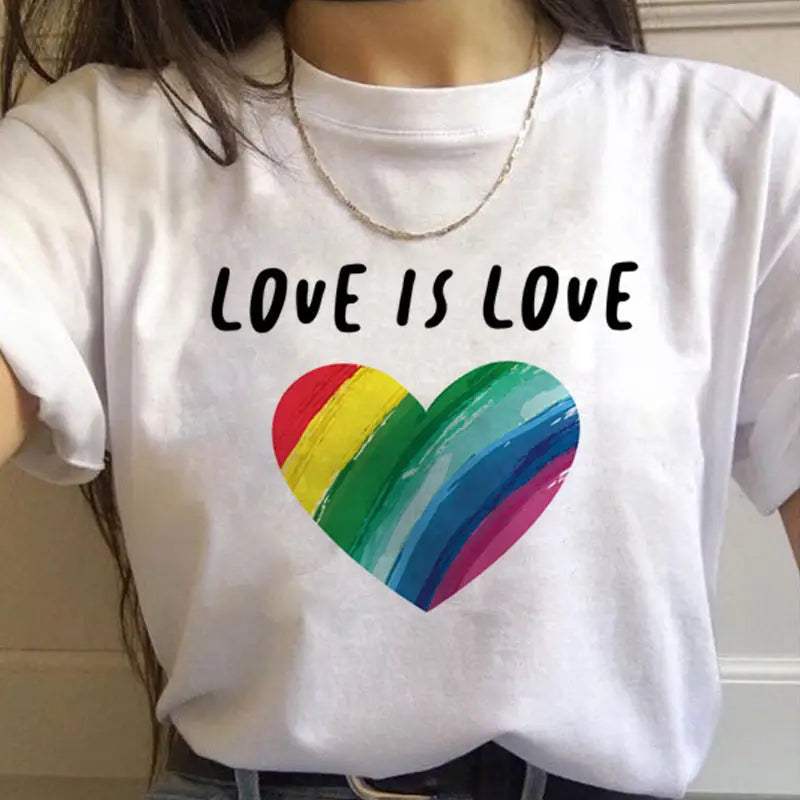 WomenT Shirts Gay Pride Rainbow Gay Short Sleeve Ladies T-shirt Girlfriends Beyond Trends Hub