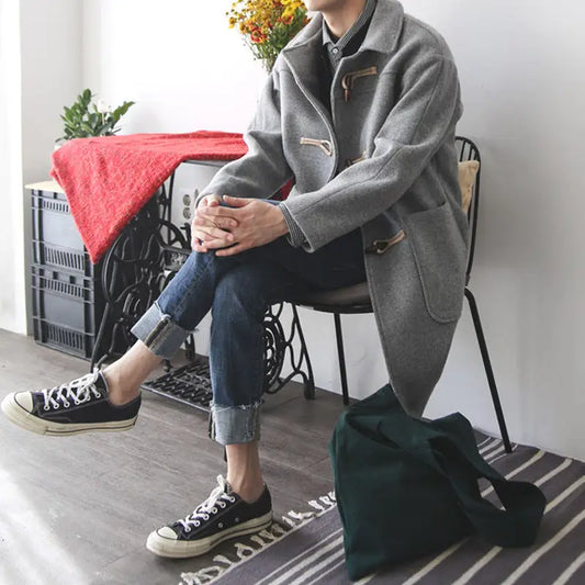 Wool Windbreaker Loose Coat For Young Men Beyond Trends Hub