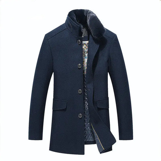 Woolen collar woollen coat for men Beyond Trends Hub