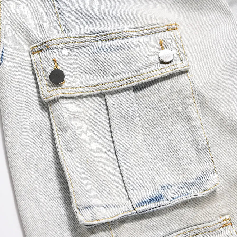 Workwear Denim Straight-leg Trousers Men