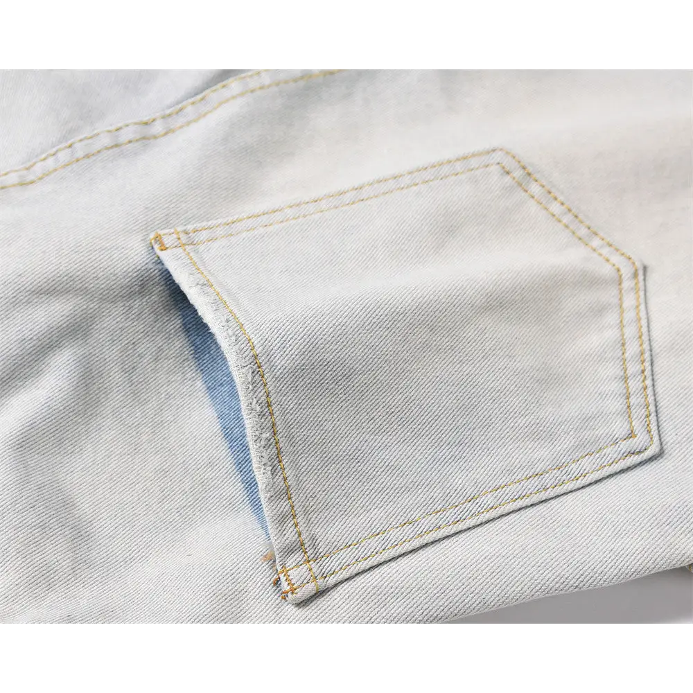 Workwear Denim Straight-leg Trousers Men