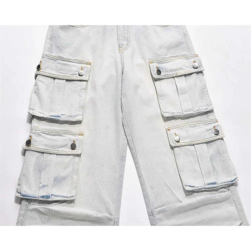 Workwear Denim Straight-leg Trousers Men