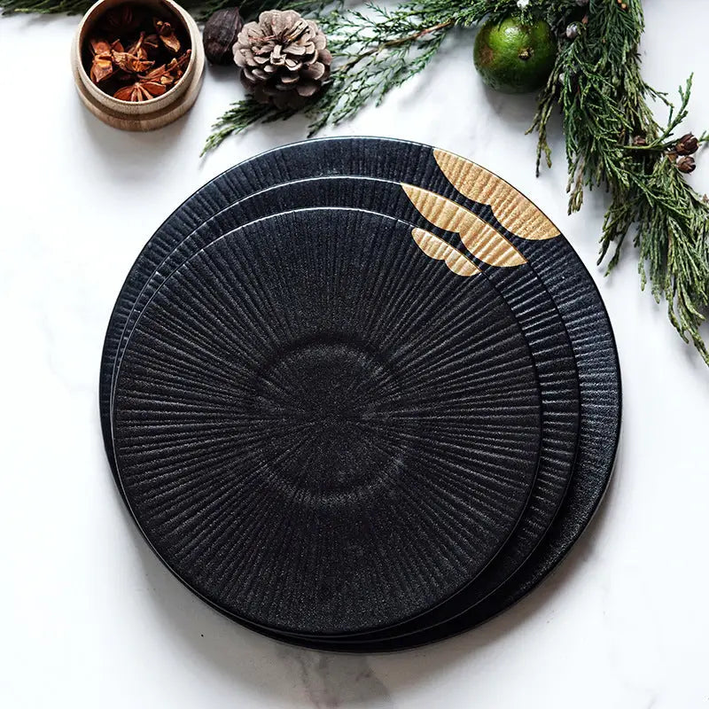 Wujin Moyu Creative Tableware Set Creative Personality Bowls And Plates Dinner Plates Household Plates Ceramic Shallow Plates Flat Plates - Beyond Trends Hub 