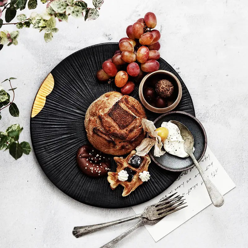 Wujin Moyu Creative Tableware Set Creative Personality Bowls And Plates Dinner Plates Household Plates Ceramic Shallow Plates Flat Plates - Beyond Trends Hub 