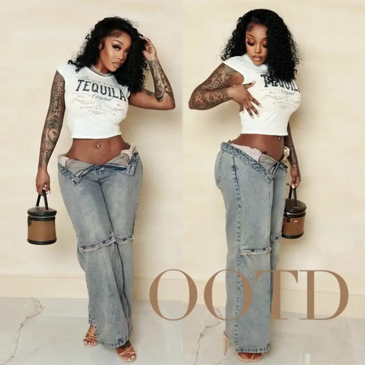Y2k Baggy Wide Leg Jeans Women Vintage Streetwear Washed Denim Pants Grunge Basic Slouchy Trousers Beyond Trends Hub