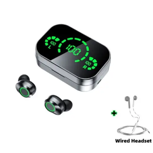 YD03 Wireless Bluetooth Headset TWS Large Screen Smart Digital Display In Ear Breathing Light Beyond Trends Hub