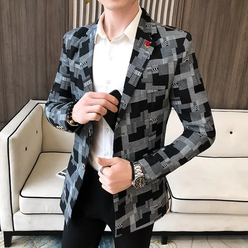 Young Men In Small Suits Men’s Slim And Handsome Suits - Black / M