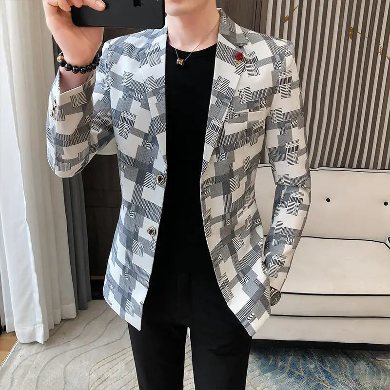 Young Men In Small Suits Men’s Slim And Handsome Suits - White / M