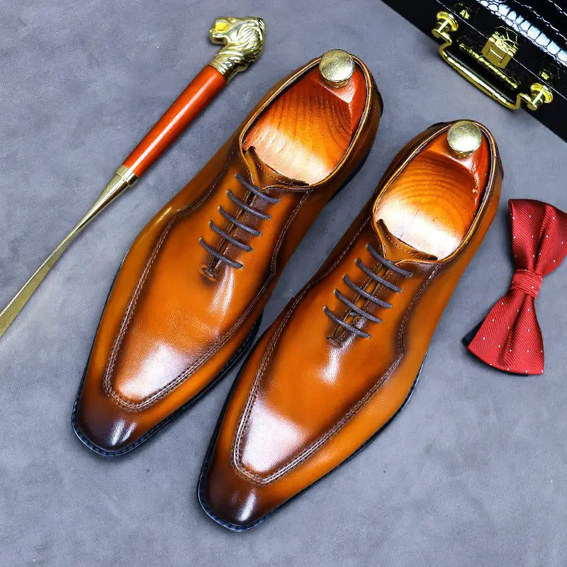 Youth Tooling British Working Leather Small Leather Shoes - Brown / 37