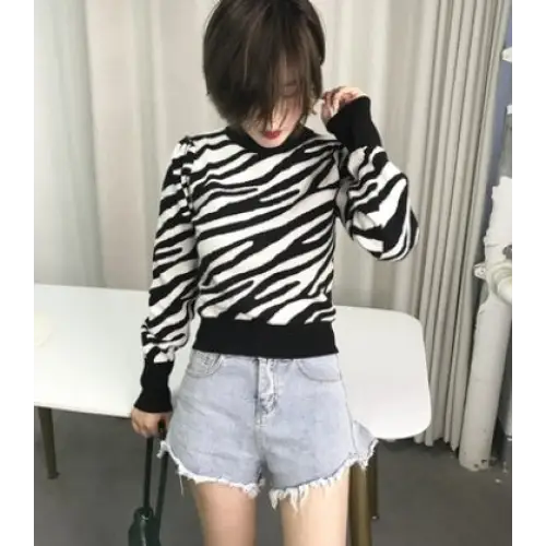 Zebra Sweater Autumn And Winter Wear Long Sleeves Beyond Trends Hub