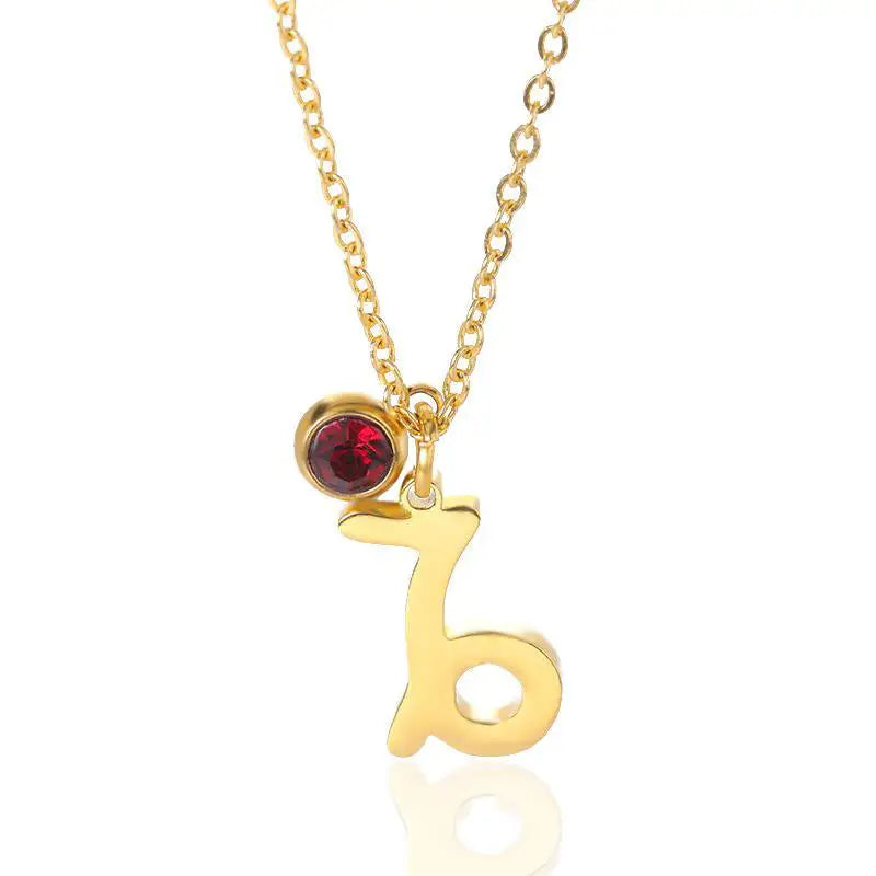 Zodiac Necklace Birthday Stone Necklace For Men And Women - Capricorn
