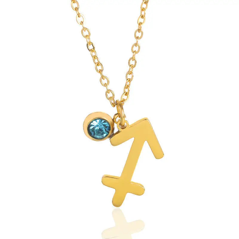 Zodiac Necklace Birthday Stone Necklace For Men And Women - Sagittarius