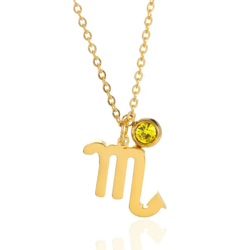 Zodiac Necklace Birthday Stone Necklace For Men And Women - Virgo